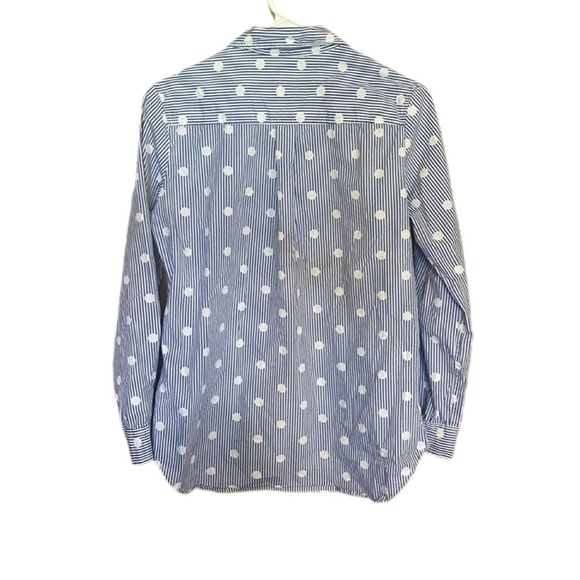 Max Jeans Women’s Long Sleeve Polkadot Pattern Button Down Collared Shirt Sz S - Picture 2 of 3
